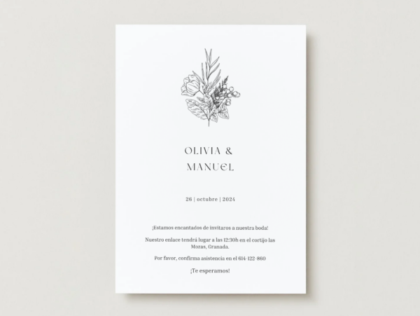 Invitación floral clásica - Imagen 2