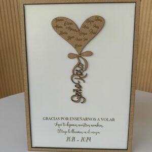 Cuadro personalizado madera profesores