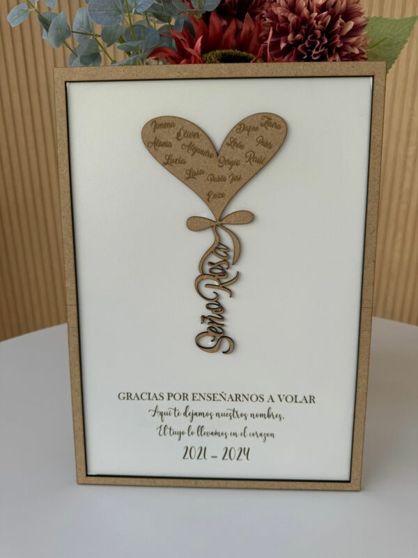 Cuadro personalizado madera profesores