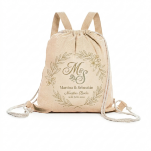 Bolsa mochila de cordones en algodón