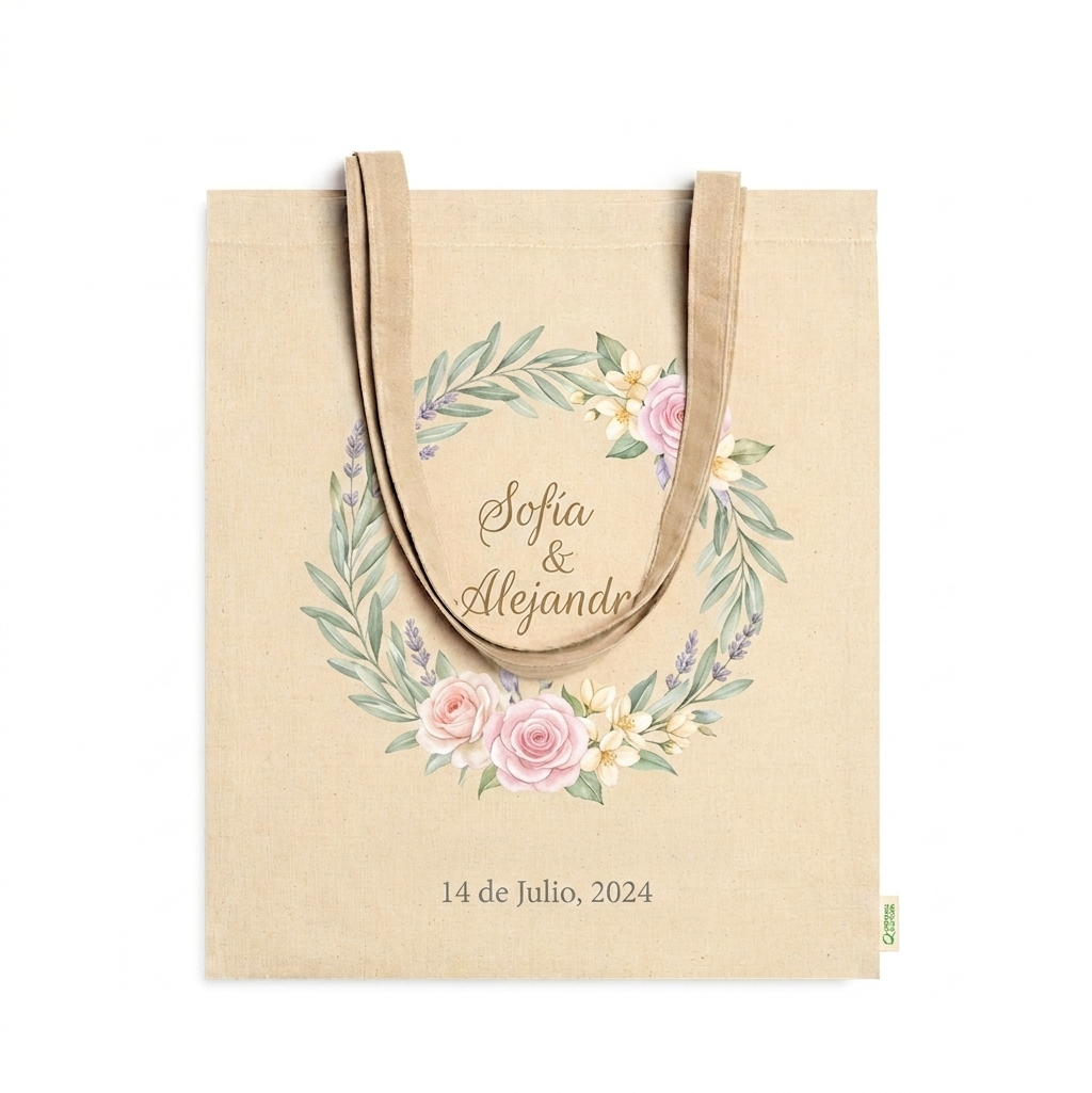 Bolsa 100% algodón orgánico de 120 g/m²