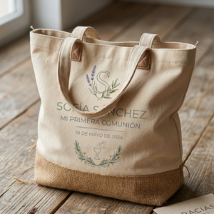 Bolsa realizada en algodón y yute